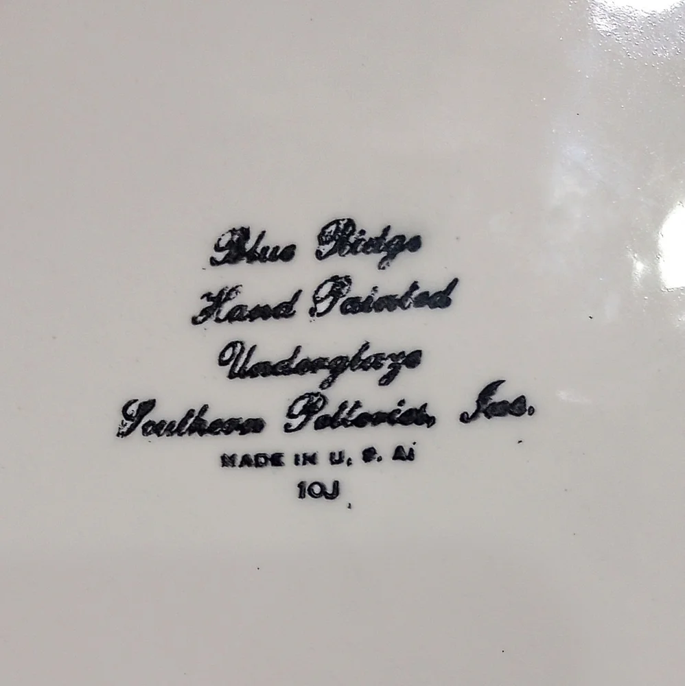 Pair Of Blue Ridge Southern Pottery Sun Bouquet Luncheon Plates